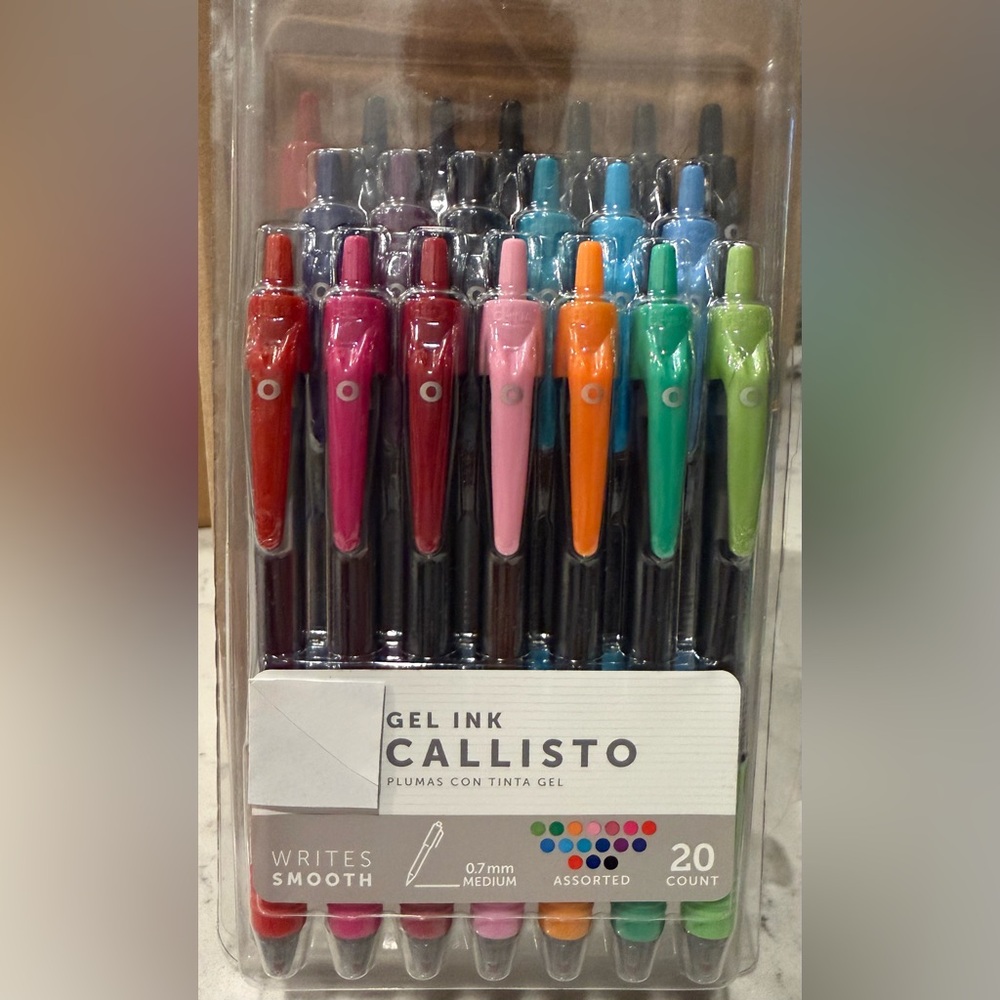 Callisto Gel Ink Pens - Red, Pink, Orange, Blue, Green, Black - Picture 2 of 3